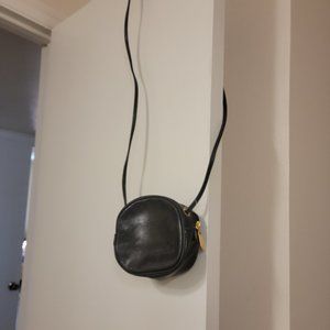 Yves Marcel Black Leather Crossbody; Vintage Made In France Shoulder Bag